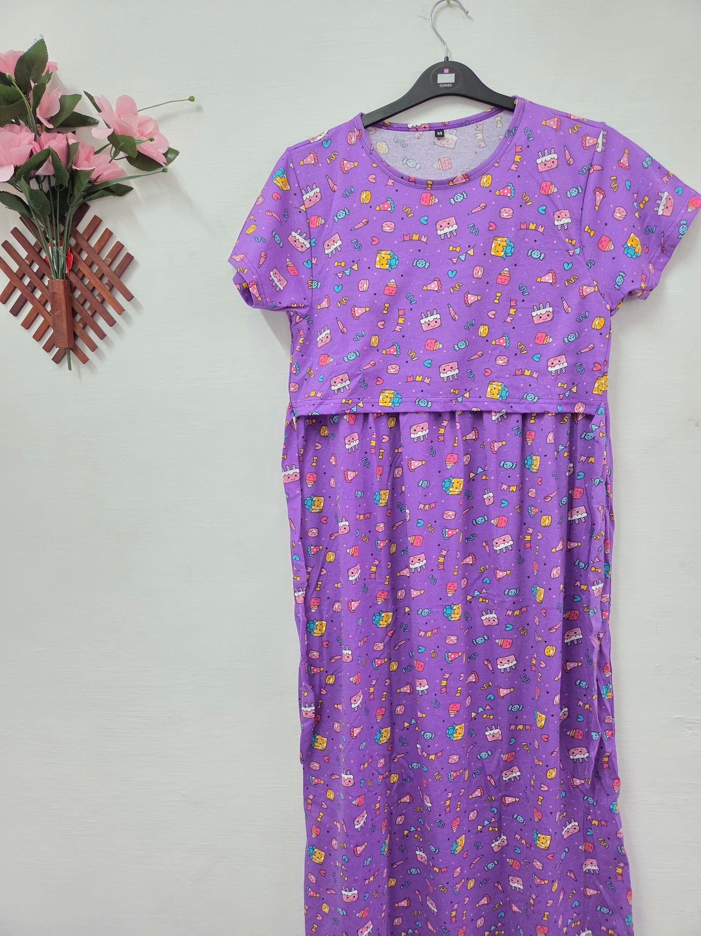 Puff Sleeve Zipless Maternity and Feeding Wear (Full length)