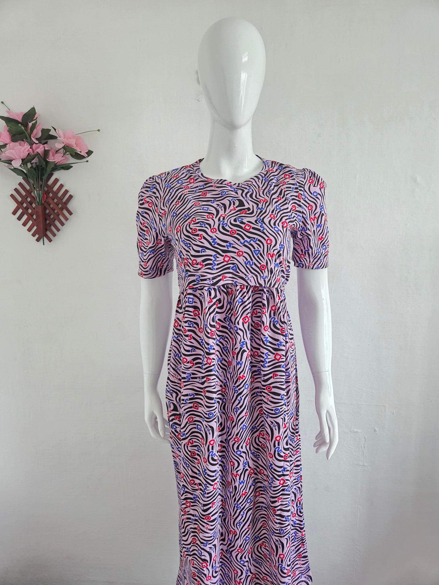 Puff Sleeve Zipless Maternity and Feeding Wear (Full length)
