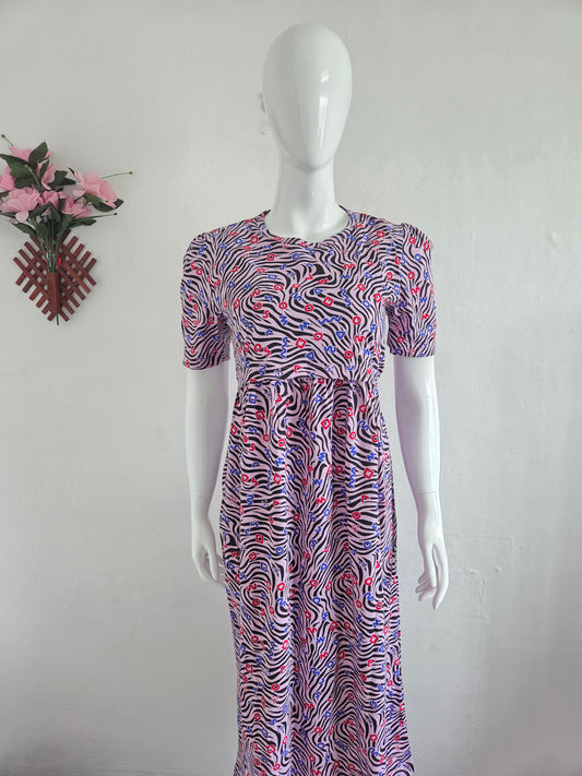 Puff Sleeve Zipless Maternity and Feeding Wear (Full length)