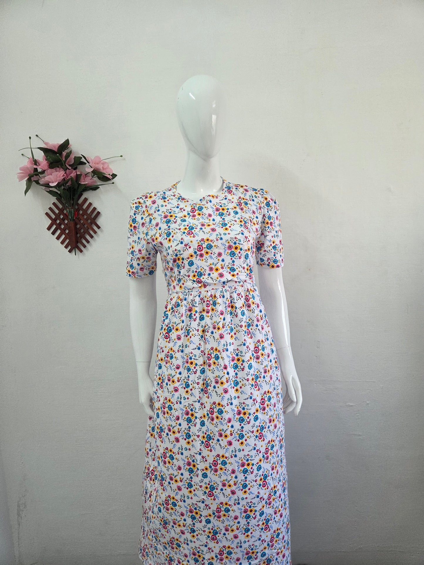 Puff Sleeve Zipless Maternity and Feeding Wear (Full length)