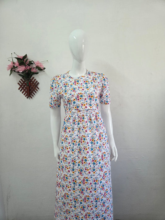 Puff Sleeve Zipless Maternity and Feeding Wear (Full length)