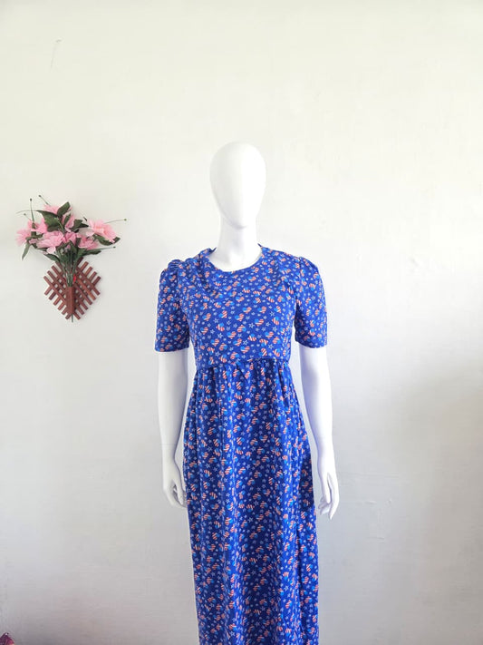 Puff Sleeve Zipless Maternity and Feeding Wear (Full length)