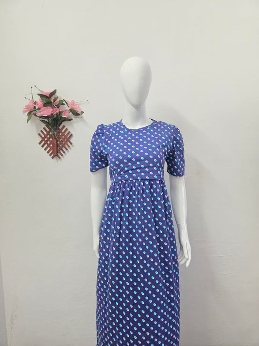 Puff Sleeve Zipless Maternity and Feeding Wear (Full length)