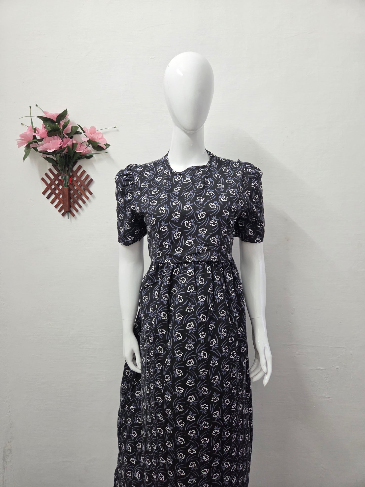 Puff Sleeve Zipless Maternity and Feeding Wear (Full length)